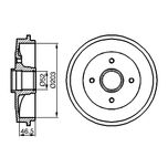 Bosch 2x Brake Drums (Pair) Rear 0986477124