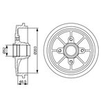 Bosch 2x Brake Drums (Pair) Rear 0986477126