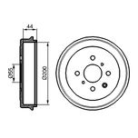 Bosch 2x Brake Drums (Pair) Rear 0986477148