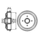 Bosch 2x Brake Drums (Pair) Rear 0986477149