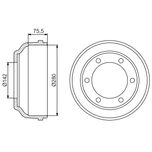 Bosch Brake Drum Rear 0986477195