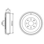 Bosch 2x Brake Drums (Pair) Rear 0986477207