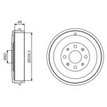 Bosch 2x Brake Drums (Pair) Rear 0986477208