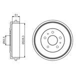 Bosch 2x Brake Drums (Pair) Rear 0986477219