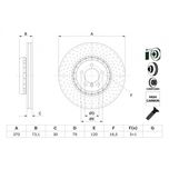 Bosch Brake Disc Single Vented Front 0986479E21