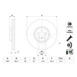 Bosch Brake Disc Single Vented Front Right 0986479H12