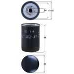 Mahle Oil Filter OC114