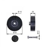 Gates Aux Belt Idler Pulley T36001