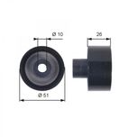 Gates Aux Belt Idler Pulley T36090