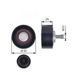 Gates Aux Belt Idler Pulley T36384