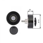 Gates Aux Belt Idler Pulley T36385