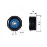 Gates Aux Belt Idler Pulley T36517