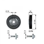 Gates Crankshaft Pulley (TVD) TVD1007A