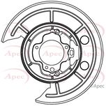 Apec Brake Disc Splash Panel Rear Left ASG1012