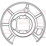 Apec Brake Disc Splash Panel Rear Left ASG1024