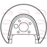 Apec Brake Disc Splash Panel Rear Left ASG1045