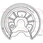 Apec Brake Disc Splash Panel Rear Left ASG1051