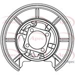 Apec Brake Disc Splash Panel Rear Left ASG1165