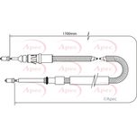 Apec Handbrake Cable Rear Left or Right CAB1041