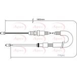 Apec Handbrake Cable Rear Left or Right CAB1045