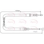 Apec Handbrake Cable Rear Left or Right CAB1062