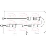 Apec Handbrake Cable Rear Left CAB1090