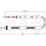 Apec Handbrake Cable Rear Right CAB1102