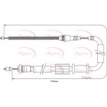 Apec Handbrake Cable Rear Right CAB1119
