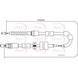 Apec Handbrake Cable Rear Left or Right CAB1164