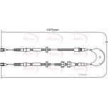 Apec Handbrake Cable Rear Left or Right CAB1167