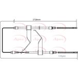 Apec Handbrake Cable Rear Left or Right CAB1173
