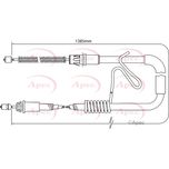 Apec Handbrake Cable Rear Right CAB1186