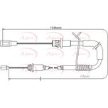Apec Handbrake Cable Rear Left CAB1189
