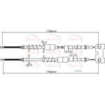 Apec Handbrake Cable Rear Left or Right CAB1200