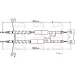 Apec Handbrake Cable Rear Left or Right CAB1203