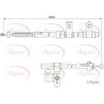 Apec Handbrake Cable Rear Left CAB1225