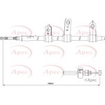 Apec Handbrake Cable Rear Right CAB1253