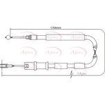 Apec Handbrake Cable Rear Left or Right CAB1292