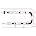 Apec Handbrake Cable Rear Right CAB1300