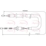 Apec Handbrake Cable Rear Left CAB1306