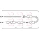 Apec Handbrake Cable Rear Left CAB1328