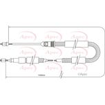 Apec Handbrake Cable Rear Right CAB1329