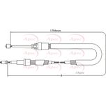 Apec Handbrake Cable Rear Left or Right CAB1335