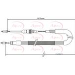 Apec Handbrake Cable Rear Right CAB1340
