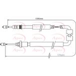 Apec Handbrake Cable Rear Right CAB1358