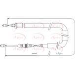 Apec Handbrake Cable Rear Left CAB1359