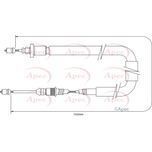 Apec Handbrake Cable Rear Left CAB1366
