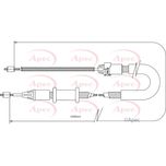 Apec Handbrake Cable Rear Right CAB1371