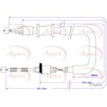 Apec Handbrake Cable Rear Left CAB1373