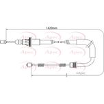 Apec Handbrake Cable Rear Left or Right CAB1377